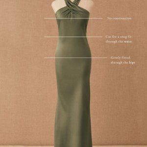 BHLDN Ruby Satin Charmeuse Dress with Slit